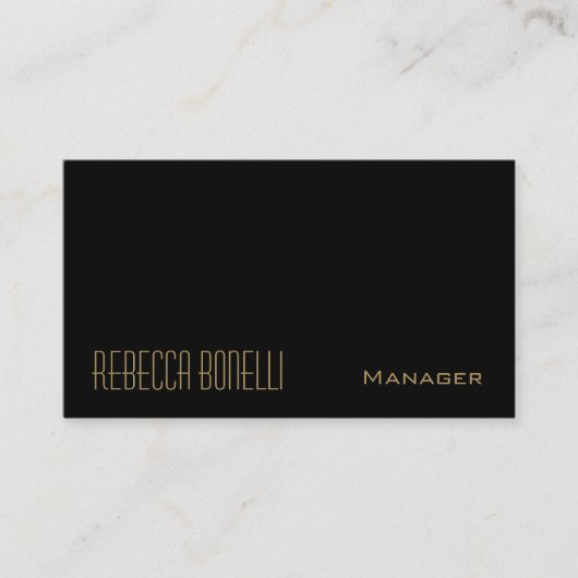 Black Gold Colors Monogram Manager Business Card Visitenkarte (Vorderseite)