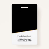 Black Gold Company Logo Employee ID Ausweis (Rückseite)