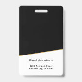 Black Gold Company Logo Mitarbeiter-ID Ausweis (Rückseite)