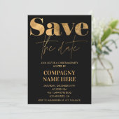 Black Gold Company Weihnachts-Party Save the Date Einladung (Stehend Vorderseite)
