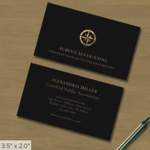 Black Gold Compass Business Cards für Buchhalter