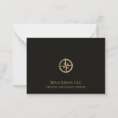 Black Gold Compass-Logo Mitteilungskarte (Vorderseite)