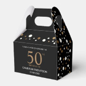 Black Gold Confetti 50. Geburtstag Lieblingsbox Geschenkschachtel (Rückseite)