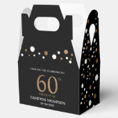 Black Gold Confetti 60. Geburtstag Gefallen Box Geschenkschachtel (Geöffnet)