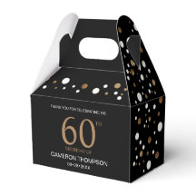 Black Gold Confetti 60. Geburtstag Gefallen Box