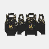 Black Gold Confetti 60th birthday Elegant custom Geschenkschachtel (Ungefaltet)