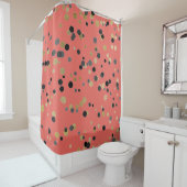 Black Gold Confetti Big Dots Coral Pastel Urban Duschvorhang (Beispiel)