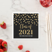 Black Gold Confetti Class 2021 Abschluss Serviette (Beispiel)