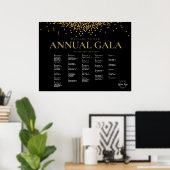 Black Gold Confetti Company Veranstaltungsdiagramm Poster (Heimbüro)