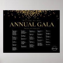 Black Gold Confetti Company Veranstaltungsdiagramm