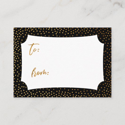 Black & Gold Confetti Display Brautparty Card Begleitkarte (Rückseite)