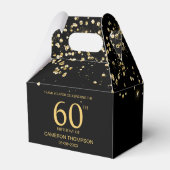 Black Gold Confetti  Elegant custom 60th birthday Geschenkschachtel (Rückseite)