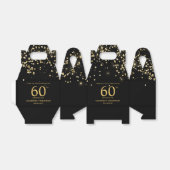 Black Gold Confetti  Elegant custom 60th birthday Geschenkschachtel (Ungefaltet)