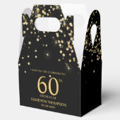 Black Gold Confetti  Elegant custom 60th birthday Geschenkschachtel (Geöffnet)