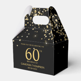 Black Gold Confetti  Elegant custom 60th birthday Geschenkschachtel