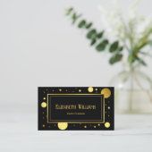Black Gold Confetti Event Planer Business Card Visitenkarte (Stehend Vorderseite)