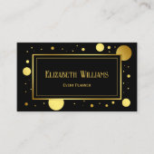 Black Gold Confetti Event Planer Business Card Visitenkarte (Vorderseite)