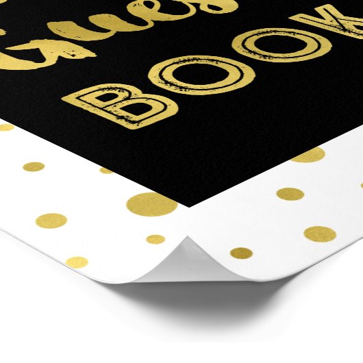 Black Gold Confetti Gästebuch Wedding (Ecke)