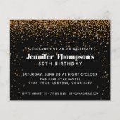 Black Gold Confetti Glitzer 50. Geburtstag Foto (Vorderseite)