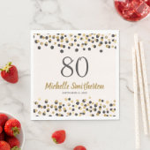 Black Gold Confetti Glitzer 80. Geburtstag Serviette (Beispiel)