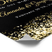 Black Gold Confetti Glitzer Hochzeit Begrüßungszei Poster (Ecke)