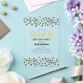 Black Gold Confetti Glitzer Sweet 16 Acryleinladungen (In Situ (Hochzeit))