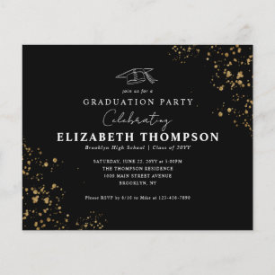 Black Gold Confetti Grad Graduierungspartei