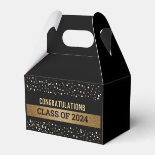 Black Gold Confetti Graduate Class of 2024 Geschenkschachtel