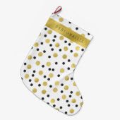 Black Gold Confetti Großer Weihnachtsstrumpf (Vorderansicht (hängend))