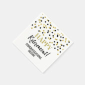Black Gold Confetti Happy Retirement Serviette (Ecke)