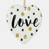 Black Gold Confetti Liebe Keramikornament (Rechts)