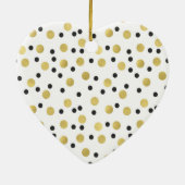 Black Gold Confetti Liebe Keramikornament (Hinten)