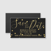 Black Gold Confetti Magnetic speichern das Date Ma Magnetkarte (Vorne/Hinten)