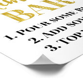 Black Gold Confetti Mimosa Bar Sign Wedding Poster (Ecke)