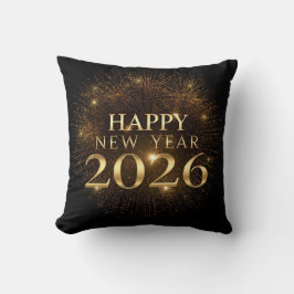 black gold confetti new year pillow 2026 kissen
