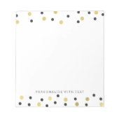 Black Gold Confetti Notizblock (Vorderseite)