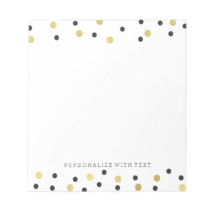 Black Gold Confetti Notizblock