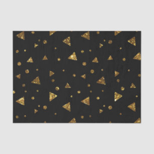 Black Gold Confetti Polka Dots Elegante Dreiecke Seidenpapier