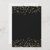 Black Gold Confetti Pregnancy Announccard Ankündigung (Rückseite)