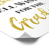 Black Gold Confetti Ratgeber für Graduate Sign Poster (Ecke)