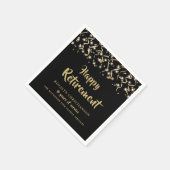 Black Gold Confetti Streamers Serviette (Ecke)