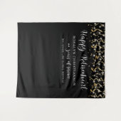 Black Gold Confetti Streamers Wandteppich (Vorderseite (Horizontal))