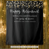 Black Gold Confetti Streamers Wandteppich