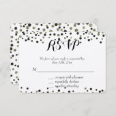 Black Gold Confetti UAWG RSVP Karte (Vorne/Hinten)