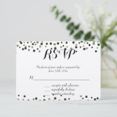 Black Gold Confetti UAWG RSVP Karte (Stehend Vorderseite)