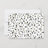 Black Gold Confetti UAWG RSVP Karte (Rückseite)
