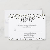 Black Gold Confetti UAWG RSVP Karte (Vorderseite)