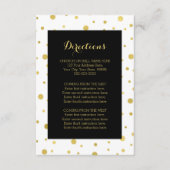 Black Gold Confetti Wedding Direction Insert (Vorderseite)