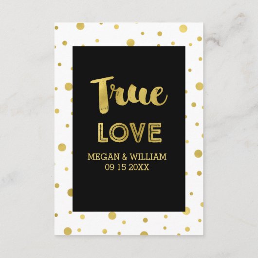 Black Gold Confetti Wedding Direction Insert (Rückseite)