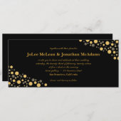 Black & Gold Confetti Wedding Party Einladung (Vorne/Hinten)